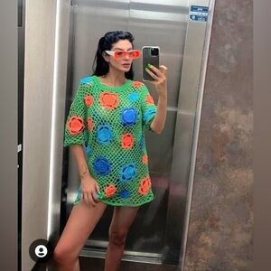 Zara Floral Crochet Mini Dress
